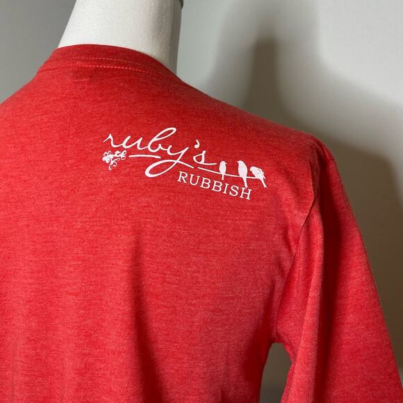 If It Includes Christmas Edition V-Neck Red T-Shirt Ruby's Rubbish Size Small - Picture 4 of 5